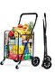 Black Heavy Duty Portable Folding Shopping Utility Cart Trolley - 3