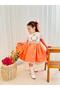Orange Embroidered Vintage Baby Girl Dress, Birthday Dress, Photo Shoot Dress, Suitable for Ages 0-12 - 4