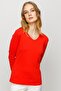 Women's V-Neck Camisole Cotton Blouse Orange - 5