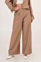 Leg Stripe Detailed Pencil Gabardine Trousers Mink - 5