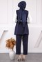 Navy Blue Shirt Vest Trousers Triple Combination Set - 3