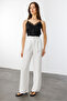 Women's Pleated Fabric High Waist Palazzo Pants Pants-002 - 2