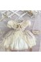 Baby Girl's Vintage Floral Dress Set, Birthday Dress - Cream