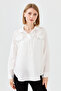 Women's Polo Neck Pocket Blouse Ecru - 7