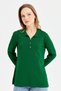 Women's Polo Neck Slim Knitwear Blouse Green