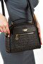 Women's Three Compartment Daily Black Hand and Shoulder Bag - 2