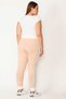 Women's Large Size Powder Leg Ribbed Side Stripe and Wide Belt Sports Trousers 65n27786 - 3