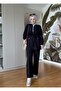 Imported Cotton Fabric Zippered Jacket Liya Suit Black - 4