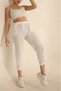 Women's Elastic Waist Linen Italian Trousers with Pockets - 4