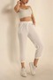 Women's Elastic Waist Linen Italian Trousers with Pockets - 2