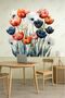 Watercolor Multicolored Tulips Living Room-Bedroom-Kitchen Wall Adhesive Sticker Set - 5