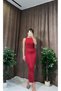 Elegant Textured Burgundy Dress - 2