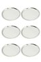 Stainless Steel 6 Pieces 21 Cm Round Serving, Cake, Cookies, Treat Plate, Serving Plate 6 Pieces