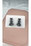 Custom Design, Plush Rabbit Earrings, Couple Earrings, Gray Plush Earrings - 5