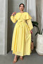 Imported Special Design Cloak Collar Lined with Belt 100% Cotton Fisto Dress Suitable for Testture - 4