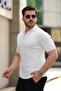 New Season Men's Zippered Collar Short Sleeve Tshirt - 2