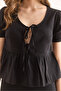 Women's Black Lace Detailed Woven Blouse Blz-19002947 - 5