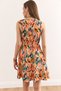 Women Brush Orange Double Breasted Collar Elastic Waist Knitted Dress Elb-19002392 - 7