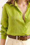 Women's Pistachio Green Thin Stripe Woven Shirt Gml-19001336 - 6