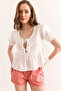 Women's Ecru Lace Detailed Woven Blouse Blz-19002947 - 3