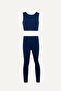 Bottom Long Top Thick Strap Crop High Waist Ribbed Leggings Set-42116 - 4
