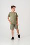 Vacation Time Printed Leg Print Detailed Boys Shorts - T-Shirt Set - 3
