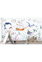 Underwater World Ships, Submarine, Whale, Fishes Mega Wall Sticker Set - 3