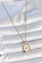 316L Steel Gold Color Chain White Enamel Pole Star Embroidered Medallion Model Women's Necklace - 2