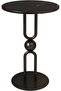 Metal and marble side table 35 x 55 cm - white