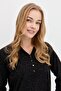 Women's Polo Neck Angelina Basic Blouse Black