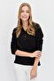 Women's Polo Neck Angelina Basic Blouse Black - 8