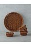 Boho Plastic Rattan 5 Piece Presentation Rack 27X27X5 cm Brown - 2