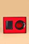 -Set 2- 100% Genuine Leather Special Gift Boxed Groom Belt Wallet Dowry Set Dark Blue - 2