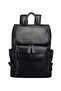 Zip Closure Leather Backpack Black - 3
