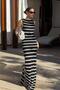 Black Slit Detailed Long Knitwear Dress Mg2448