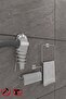 Scilla Square Chrome 3-Piece Adhesive Bathroom Set |   Square Towel Holder, Solo Towel Holder, Square Blow Dryer Hanger
