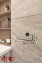 Jasmin Adhesive Black Square 3-Piece Bathroom Set |   Toilet Roll Holder, Solo Towel Holder, Round Towel Holder - 7