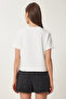 Guipure Bow Embroidered Knitted T-Shirt Bone Lcr0065 - 4