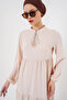 1627 Lace-Up Neck Hijab Dress - C. Beige - 5