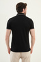 Plain Slim Fit Polo Neck Cotton Men's T-Shirt Black - 36853.25Y - 3