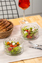 2-Piece Crystal Glass Snack Bowl Presentation Bowl Set Magnolia Salad Bowl Set 400 ml - 4