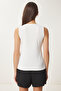 Gold Buckle Ribbed Knitted Blouse Bone Lzh0012 - 5
