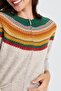 Women's Crew neck Robe Jacquard Wool Cardigan V.Beige - 3