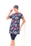 2260_Women's 4-Piece Set Semi-Closed Bonnet Bustier Sea/Pool Hijab Swimsuit - 2