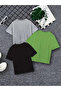 Boy's 3 Pack Basketball Hoop Printed Combed Cotton T-Shirt (Green-Black-Grey) - 2