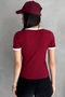Women's Burgundy Bow Embroidered Contrast Ribbed Knitted Blouse - 5
