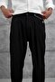Men's Trousers W11 Fabric Black Baggy Loose Fit - 2