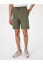 Khaki Regular Fit Knitted Shorts 50310107-Vr027 - 2