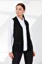 Women's Steel Knit Pocket Zippered Plain Knitwear Vest Black - 7