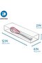 Clear Clarity Plastic Drawer Organizer for Utensils, Silverware, Kitchen Gadgets, 4"x12"x2" - 3